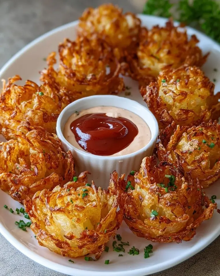 Air fryer crispy mini blooming onions served as a delicious appetizer.