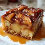 Deliciously baked apple cinnamon sheet cake served on a plate