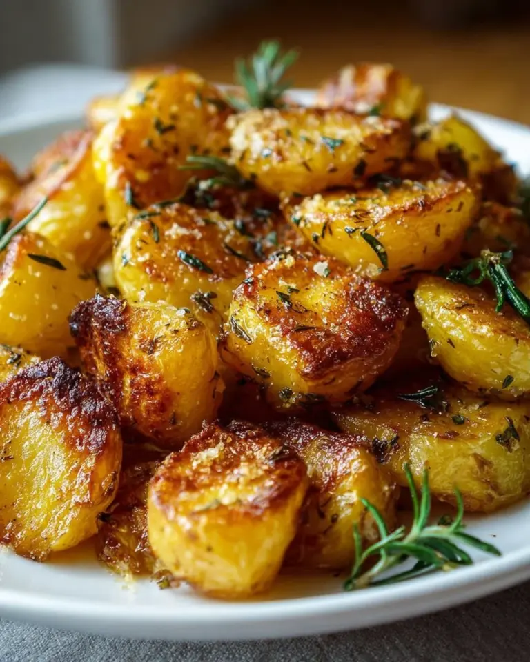 Bowl of crispy homemade roast potatoes seasoned to perfection