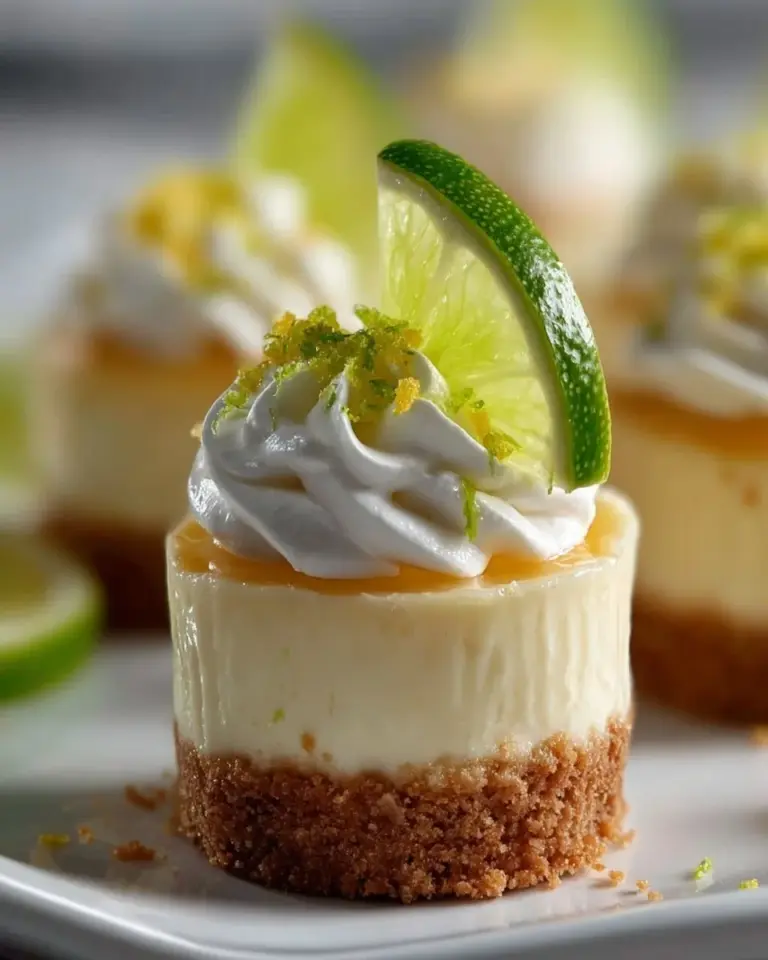 No-bake key lime pie mini desserts garnished with lime slices